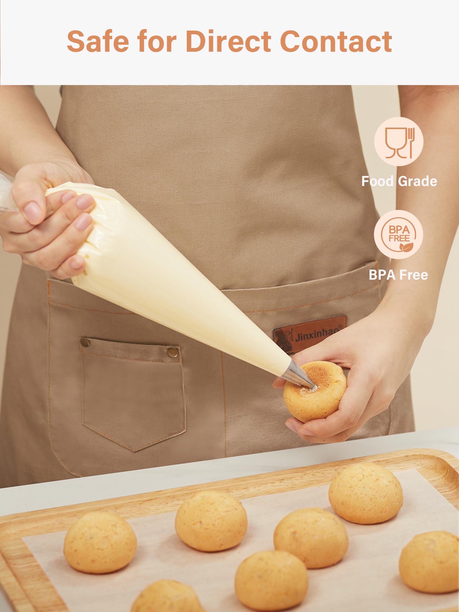 Kootek Piping Bags, Disposable Pastry Bags 16 Inch, 100 Pcs Anti Burst Large Icing Piping Bags for Cookie Frosting Cake Decorating Baking Supplies - Image 7