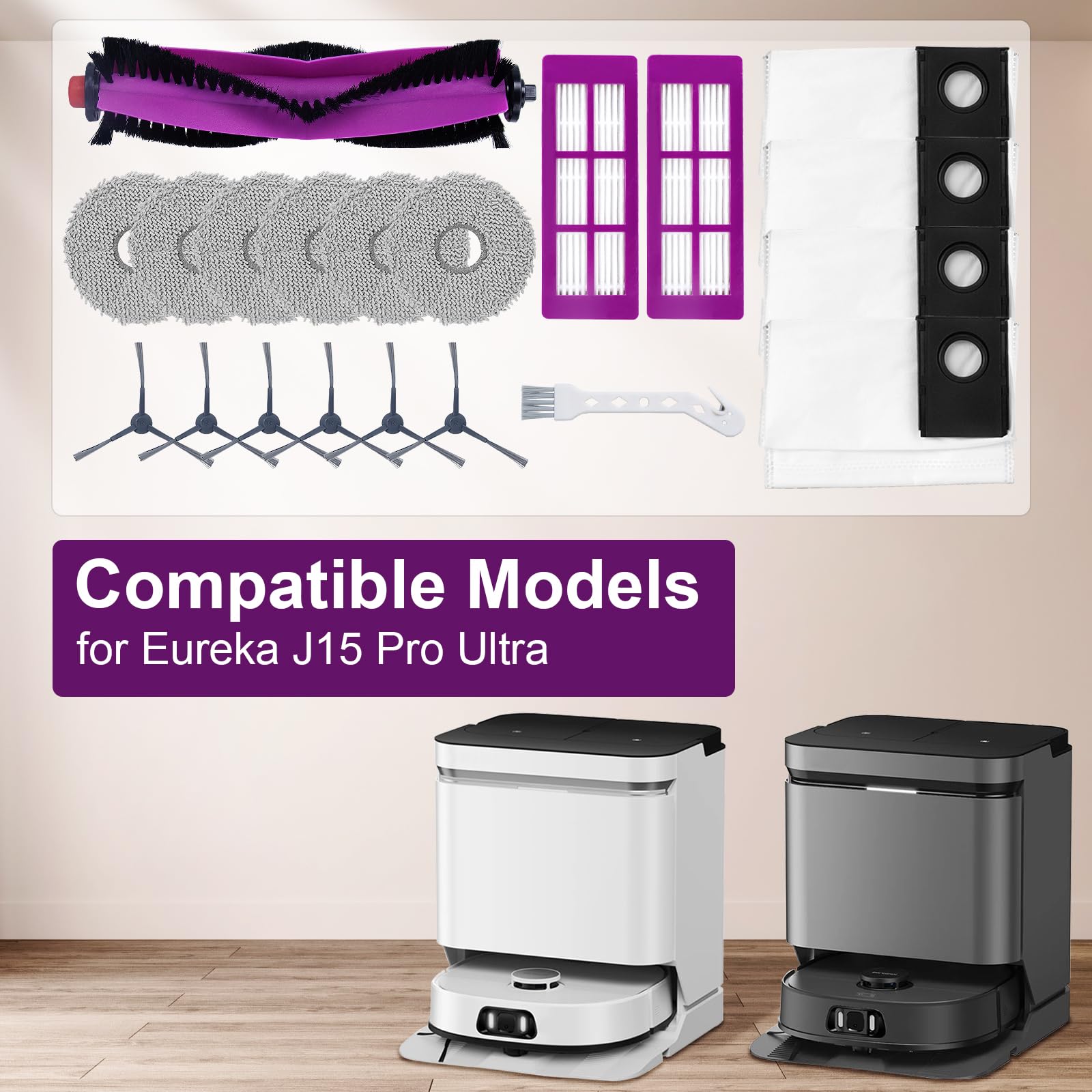 Panni Di Ricambio Per Mocio Eureka J15 Pro | Confezione Da 10 | Per Pavimenti Puliti E Igienici - Foto 5