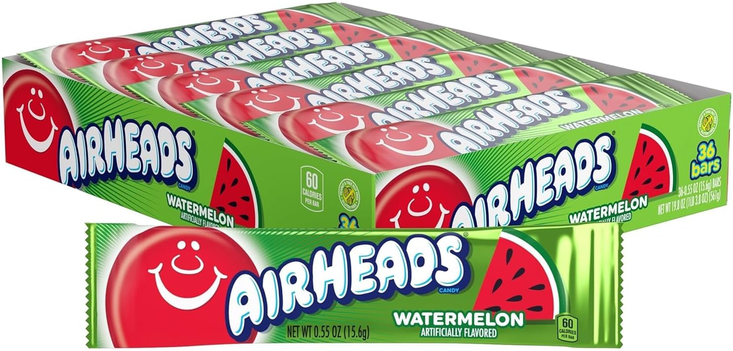 Air Heads Airheads Taffy, Watermelon 15g (Pack of 36)