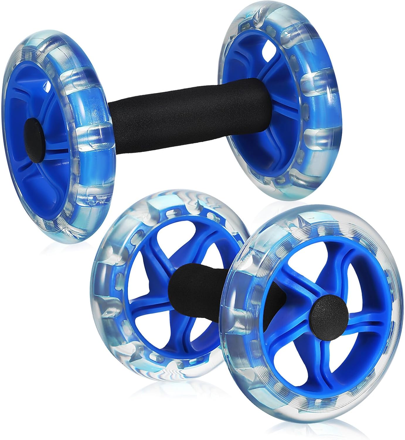 Twin-wheel Abdominal Roller for Core Strengthening with Non-slip Handles Lightweight Fitness Device for Men and Women Portable Calorie Burning Exercise Equipment