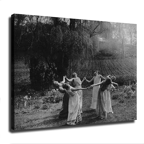 EviKoo Póster vintage de mujeres bailando a la luz de la luna, arte para pared, sala de estar, dormitorio, pintura, decoración de sala de estar,