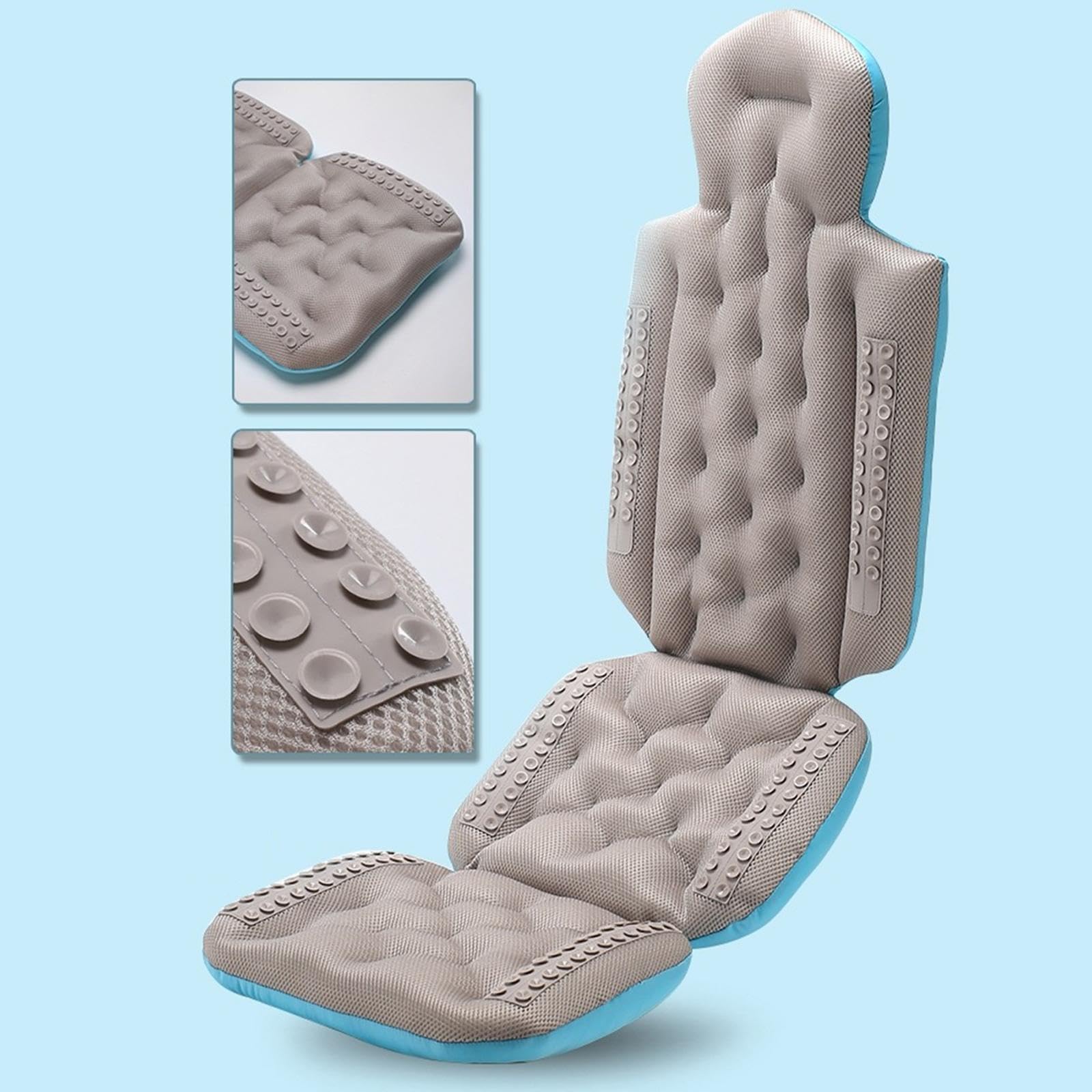 Cuscino Vasca da Bagno Cuscino Spa Cuscino Poggiatesta Cuscino Antiscivolo Supporto Morbido in Poliestere Traspirante per Relax Adulti Bagno Spa, Blu