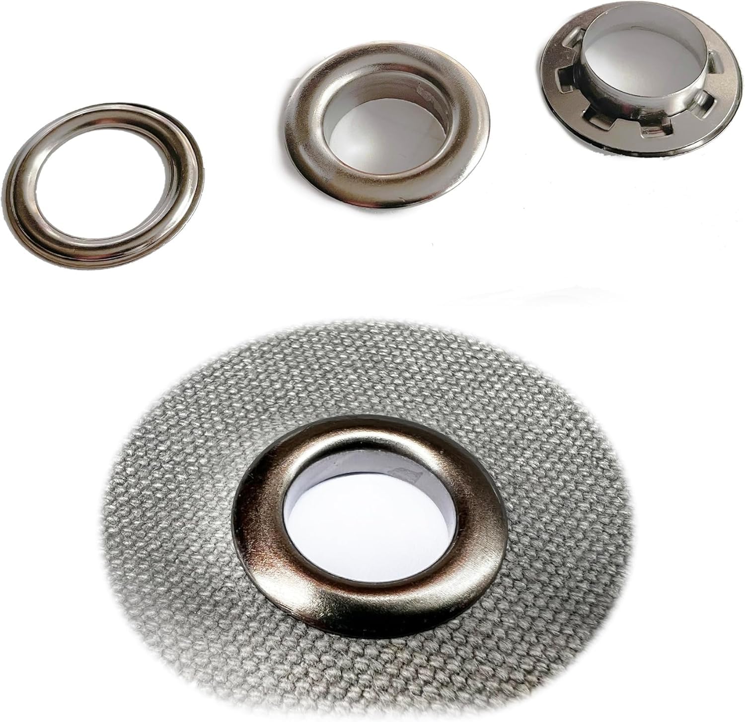 Kit de pince à œillets avec outil 80 pièces Noir Φ14mm Kit d'œillets Kit de réglage d'œillets pour publicité extérieure, lacets, vêtements, sac à dos, cuir de chaussure, embouts