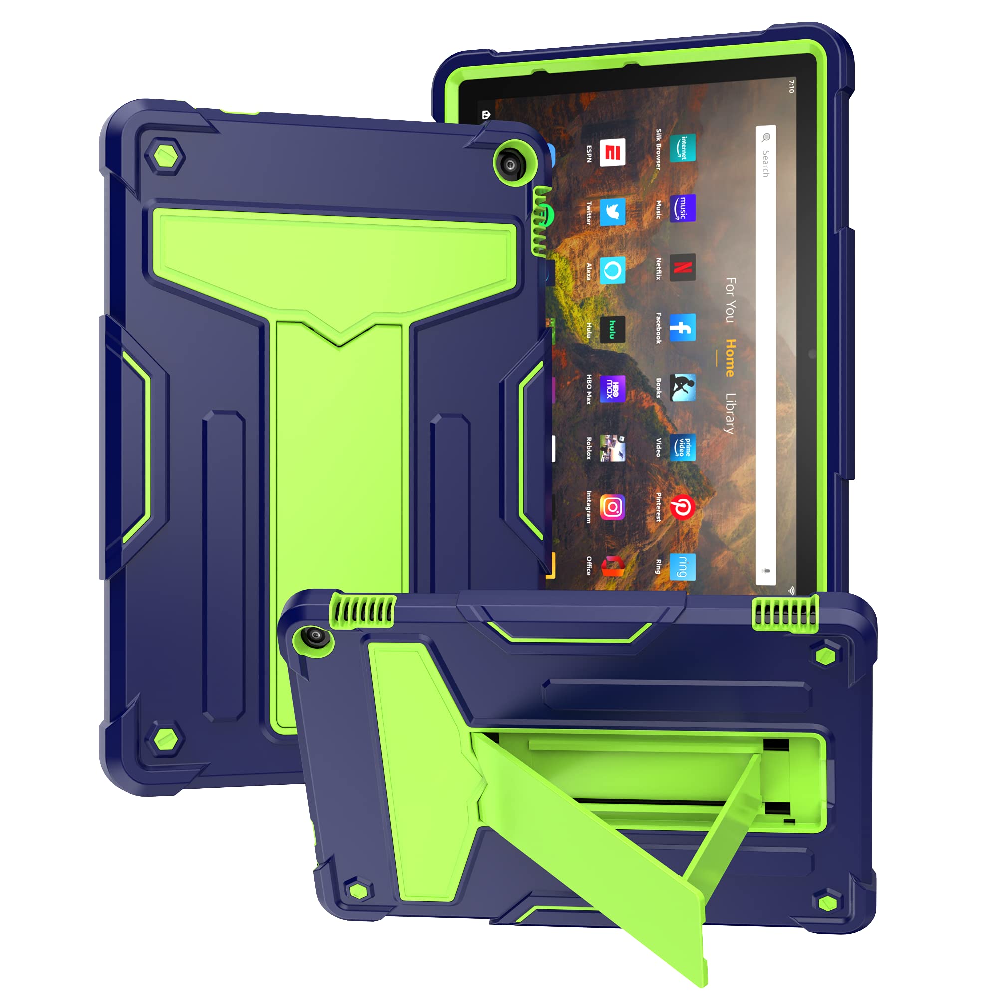 Coque Kindle Fire HD 10 robuste antichoc compatible tablette Fire HD 10 Plus 2021 support
