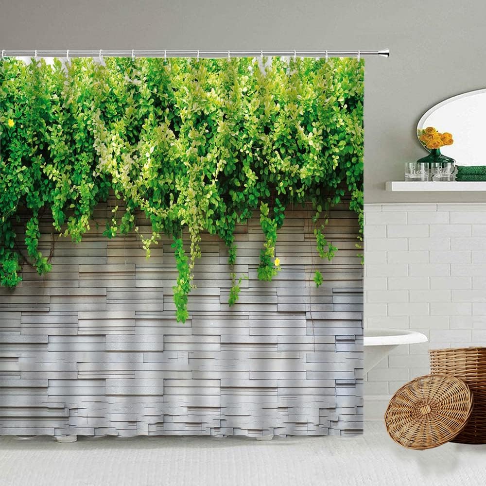 MMHJFANG Shower Curtain Garden Decoration Glamorous Flowers and Vine ...
