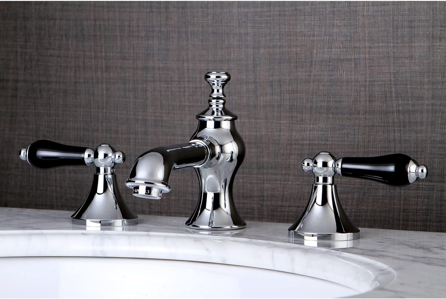 Kingston Brass KC7062PKL Widespread Lavatory Faucet with Brass Pop-Up, 5-5/8 inch In Spout Reach, Polished Brass