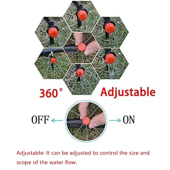 100PCS 1/4 Adjustable Watering Sprinklers for Micro Drip Irrigation System