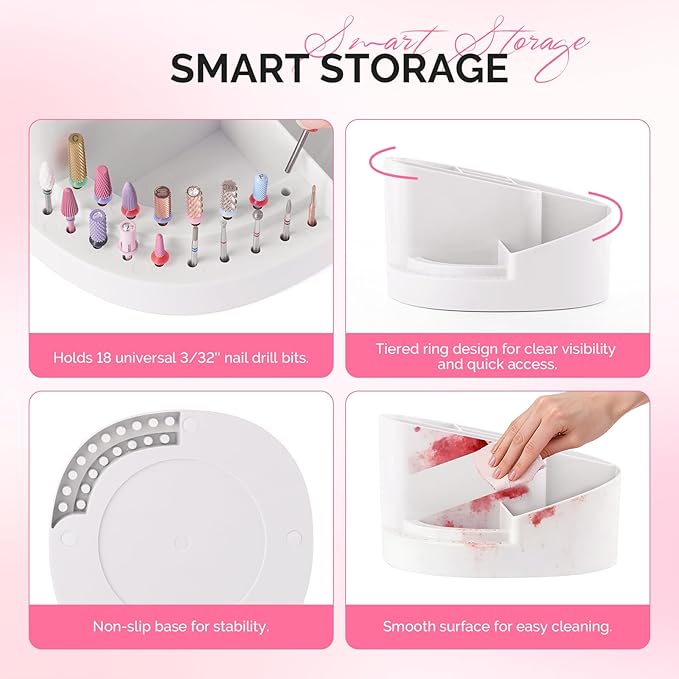 MelodySusie Soporte para Taladro de Uñas y Caja Organizadora miniatura 5