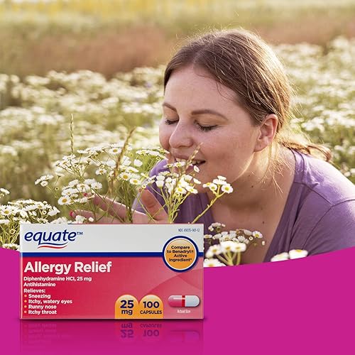 Miniatura 5 de Equate - Cápsulas para aliviar la alergia, 25 mg, paquete de 100 unidades con exclusivo "alivio de alergias", guía de mejores ideas (2 artículos)