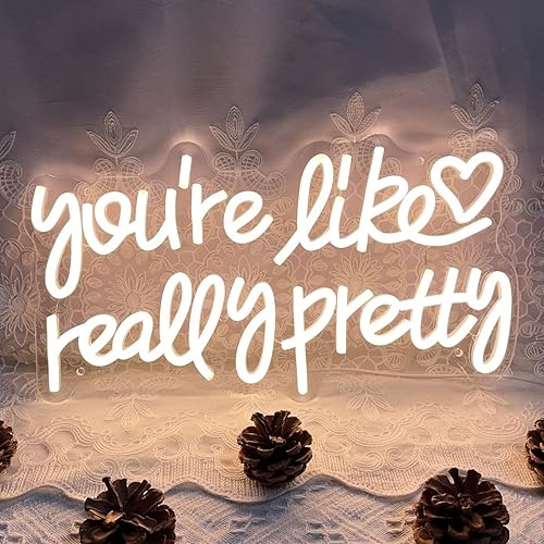 Miniatura 7 de Letrero de neón con texto en inglés "You're Like Really Pretty for Wall" ("You're Like Really Pretty for Wall"), letrero de luz LED de neón