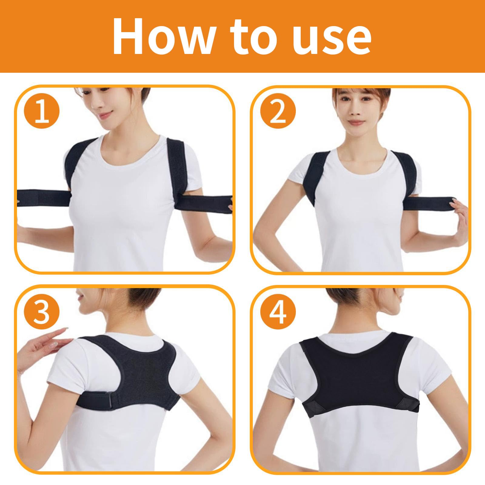 Korektor postawy z magnesami, postawa pleców dla mężczyzn i kobiet, wygodny i oddychający korektor postawy ramiona, do zapobiegania bólowi korekcji postawy (L-XL)