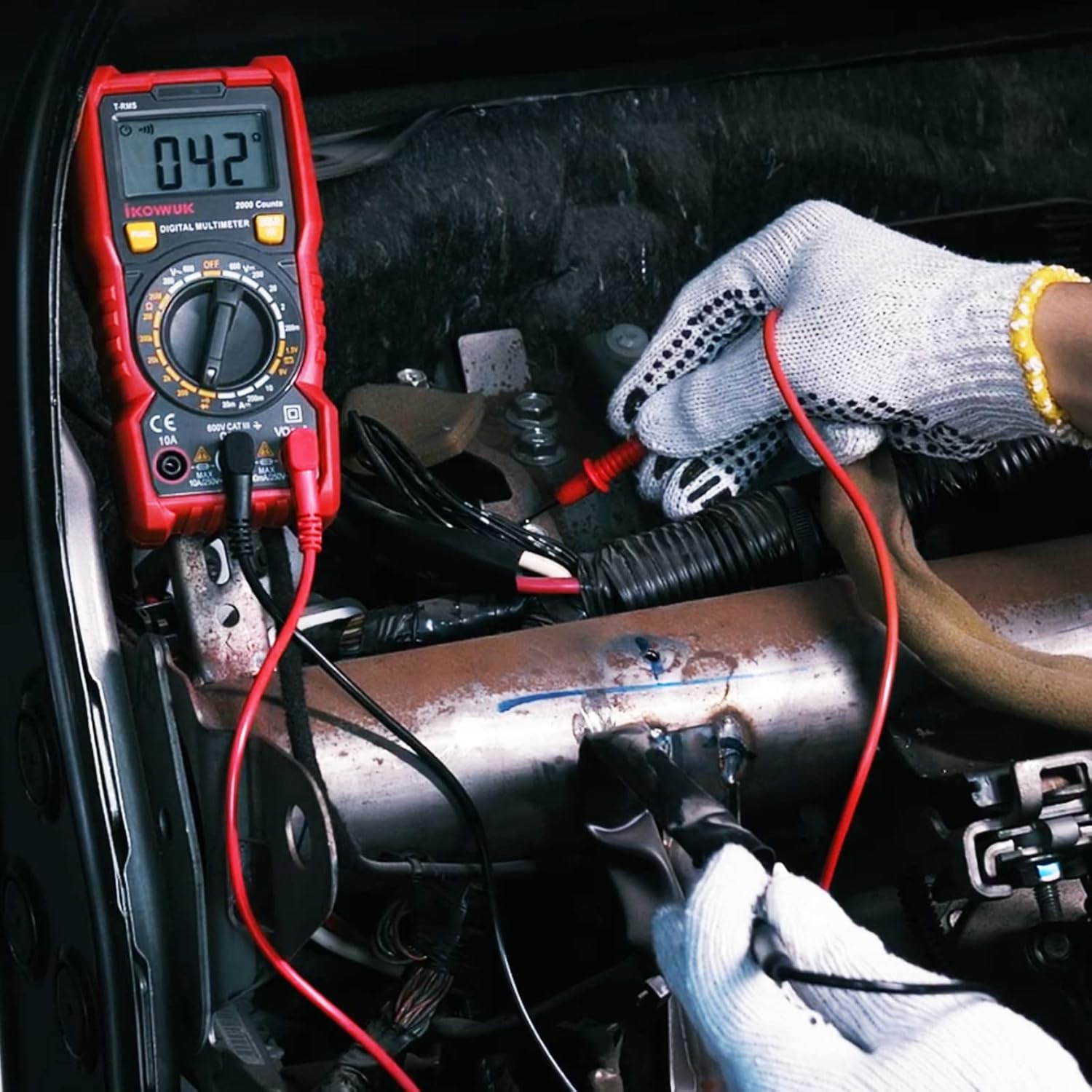 IKOVWUK Multimeter, True RMS Digital Multimeter Voltmeter, DC AC Voltage Ohm Amp Tester for Measuring Voltage Current Resistance Diode Continuity and Automotive Battery: Tools & Home Improvement