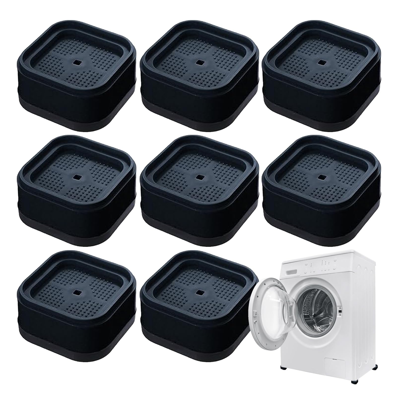 Trispityor Black Furniture Risers, 8Pcs Bed Risers Desk Riser Chair Raisers Table Lifts Risers Furniture Raisers Blocks Square Bed Raisers For Chair Sofa Desk Couch Table Legs, Lift Height 3.5Cm
