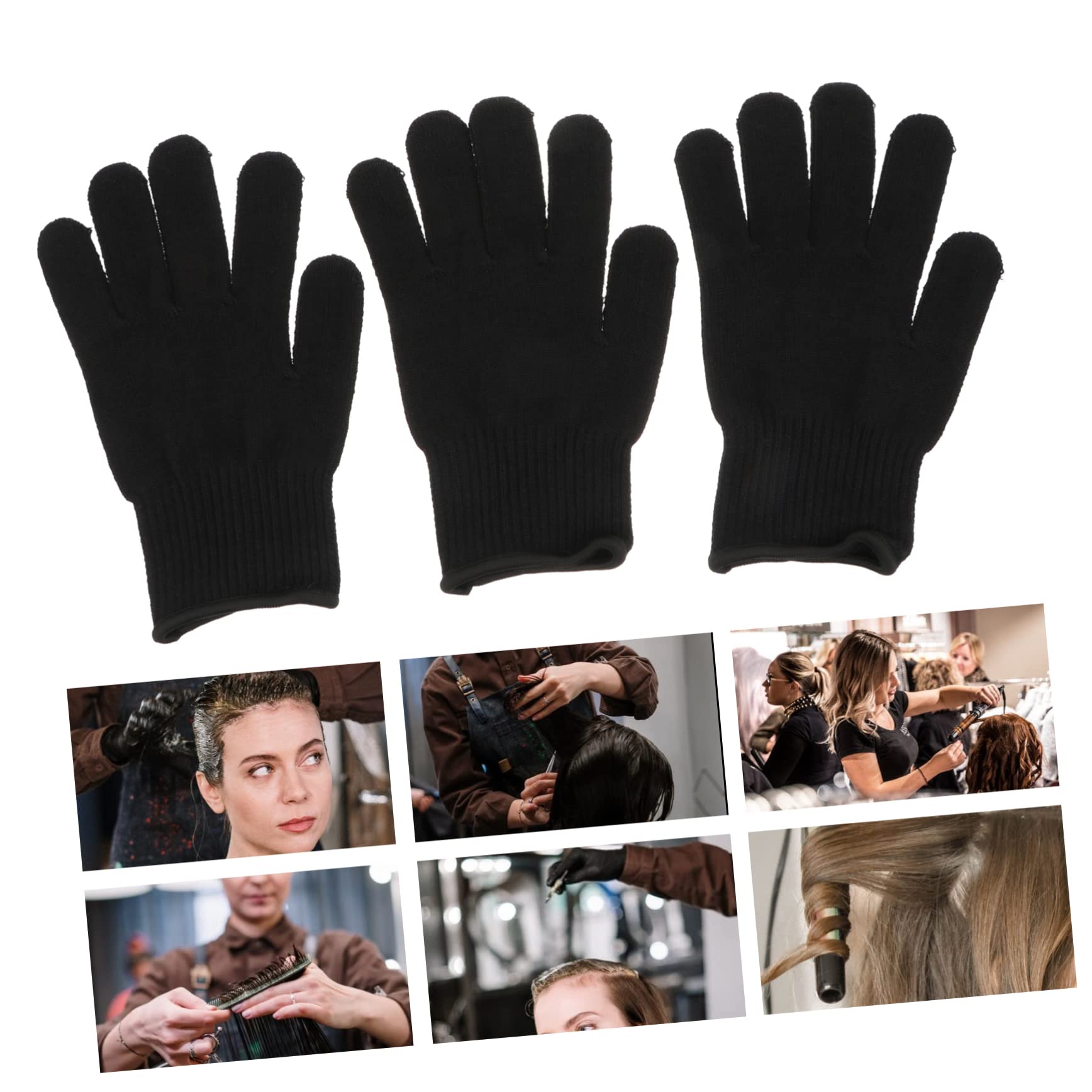 Didiseaon 3pcs Insulated Barber Shop Gloves Heat Mitten Elastic Cuff for Hair Curler