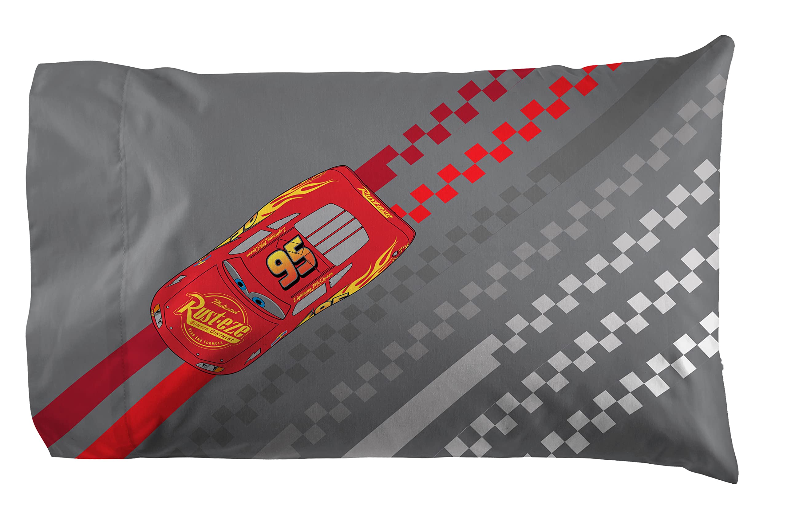 Jay Franco - Funda de almohada 100% algodón con diseño de Cars Race Day de Disney Pixar