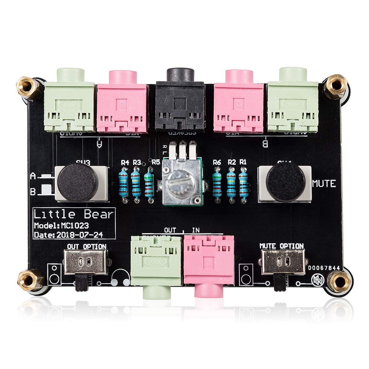 Nobsound Little Bear MC102 Mini sélecteur audio stéréo 2 (1) en 1 (2) sorties 3,5 mm Noir