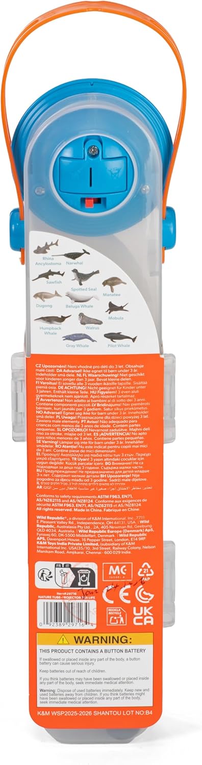 Wild Republic Nature Tube Projector Sea Life, Gift for Kids, Great for Hours of Independent Play