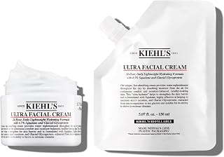 Kiehl's Ultra Facial Cream Duo, with 4.5% Squalane to Strengthen Skin's Moisture Barrier - Refill Pouch and 1.7 Fl Oz Reusable Jar​