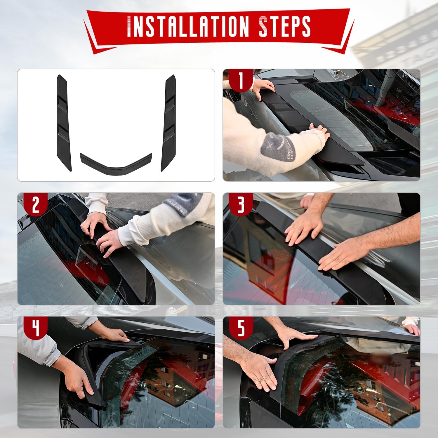 Rear Engine Bay Vent Covers for Washing,Spoiler Inserts Protection fit for Corvette C8 Stingray Z51 Coupe 2020-2024,Z06/E-Ray 2023-2024,Rear Window Vent Blocks While Washing,Scoop Vent Cover