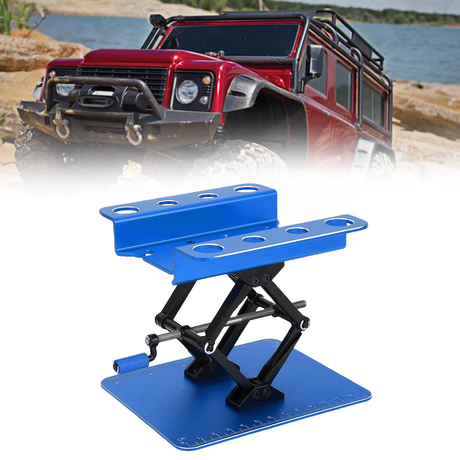 Bediffer Soporte de Reparación de Automóviles RC Estación de Trabajo Inferior con Elevación de Ajuste de Conveniente para Automóviles RC 1/8, Estructura de Manivela para Mantenimiento y Exhibición