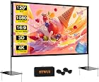 STWUI Portable 120 Inch Projector Screen with Stand, 4K HD