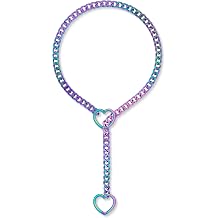 Heart O-ring Slip Chain Necklace For Women, Handmade Punk Gothic Cuban Necklace Jewelry Adjustable Lariat Y-Necklace