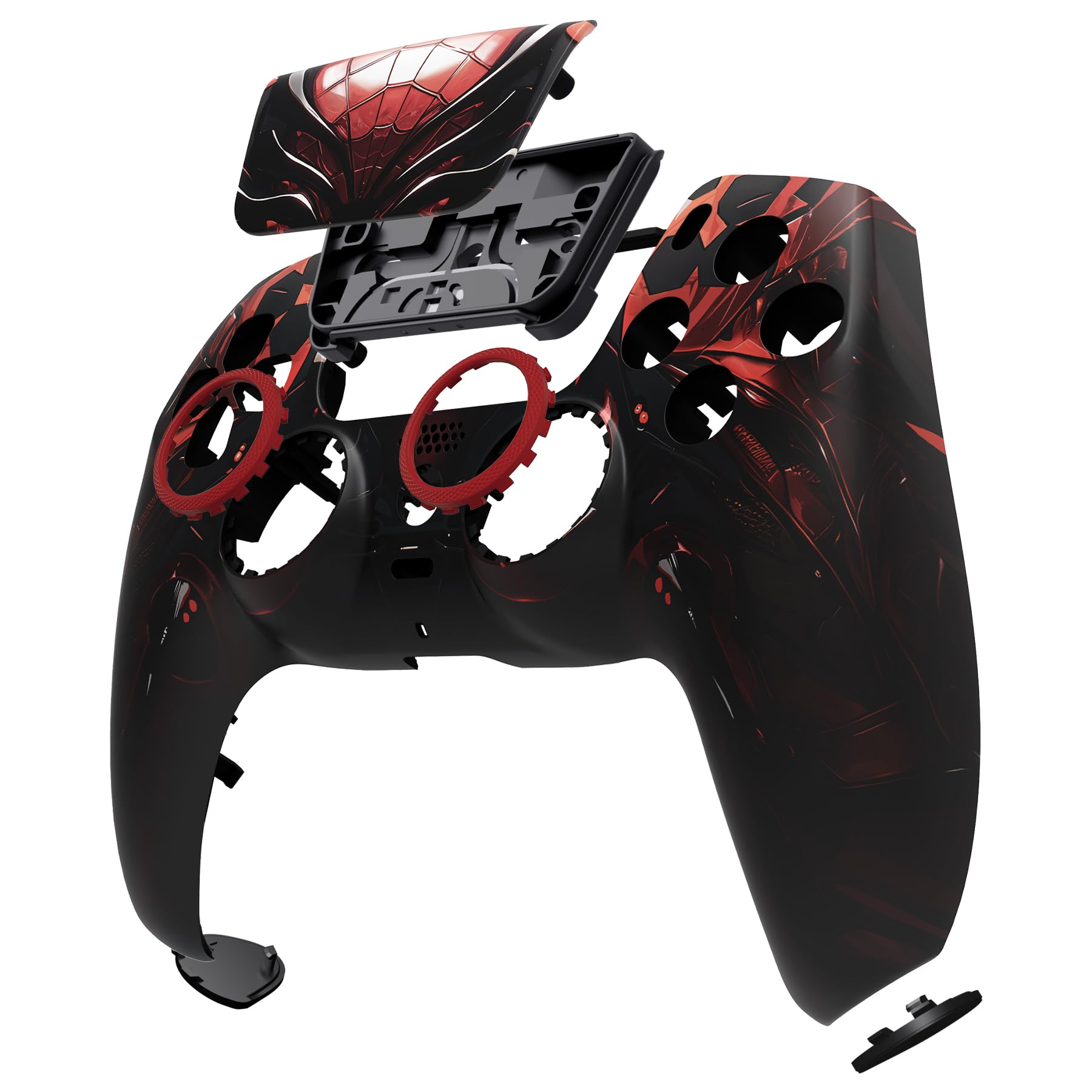 eXtremeRate Luna Redesigned Front Shell Touchpad Compatible with ps5 Controller BDM-010 020 030 040 050, Spider Armor Replacement Faceplate Case Custom Touch Pad Cover Compatible with ps5 Controller - 5