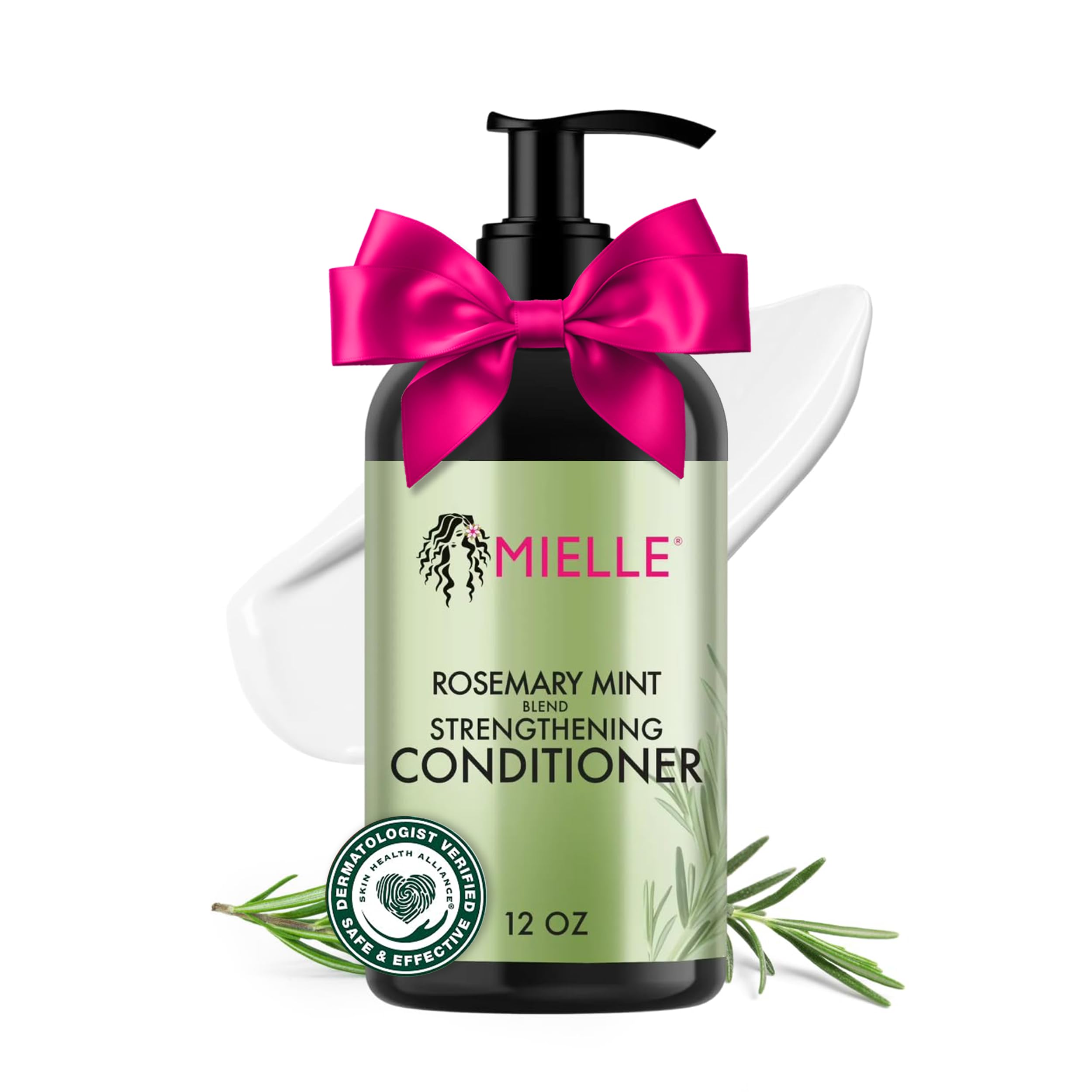 Mielle Organics Rosemary Mint Strengthening Hair Conditioner for Women & Men - Biotin Infused Detangling & Hydrating Conditioner to Increase Manageability & Support Longer, Healthier Strands, 12 oz