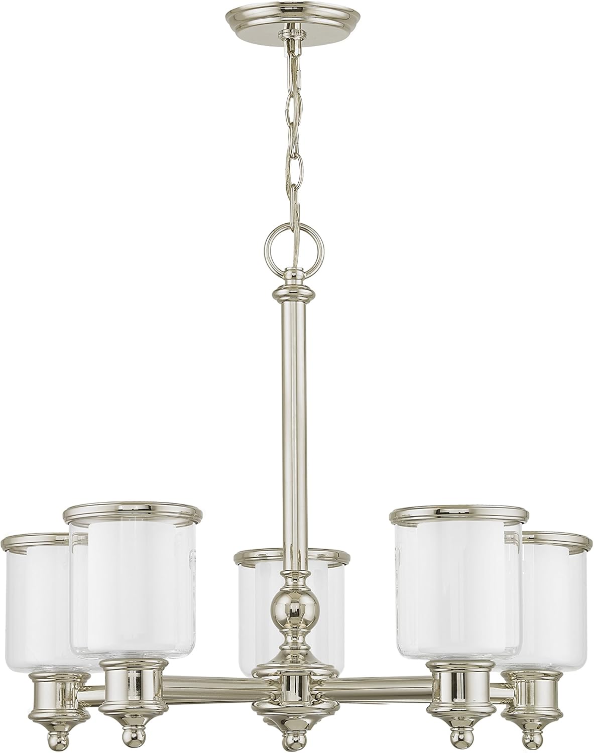 Super Big Clearance! Livex Lighting 40205-35 Transitional Five Light Chandelier from Middlebush Collection in Polished Nickel Finish Authentic Crazy Deals Livex Lighting 40205-35 Transitional Five Light Chandelier from Middlebush Collection in Polished Nickel Finish