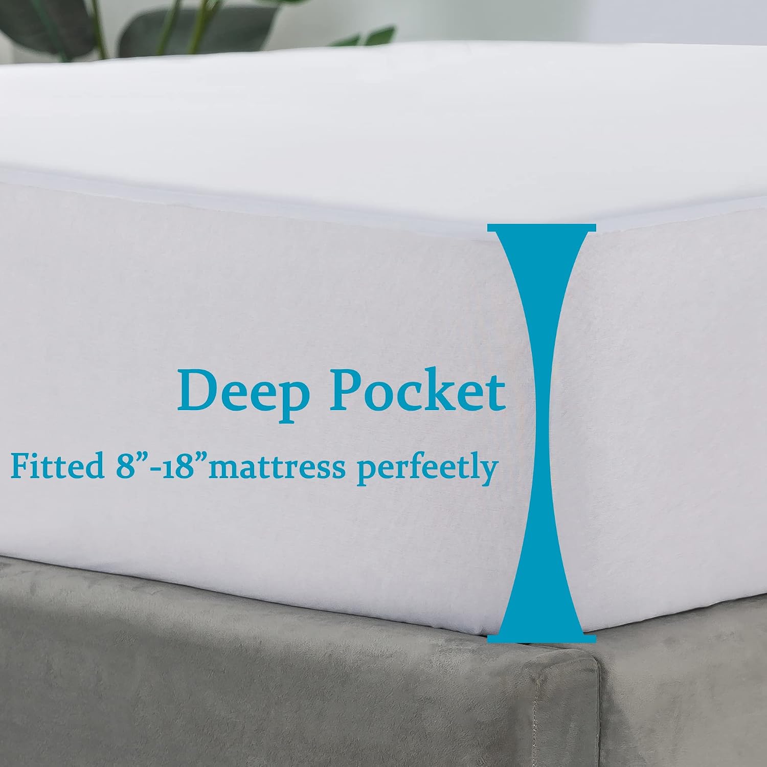 DOWNCOOL 2 Pack King Mattress Protector Waterproof, Premium Breathable Microfiber Soft Mattress Cover Washable, Fitted 8" - 18" Deep Pocket, Mattress Protector King