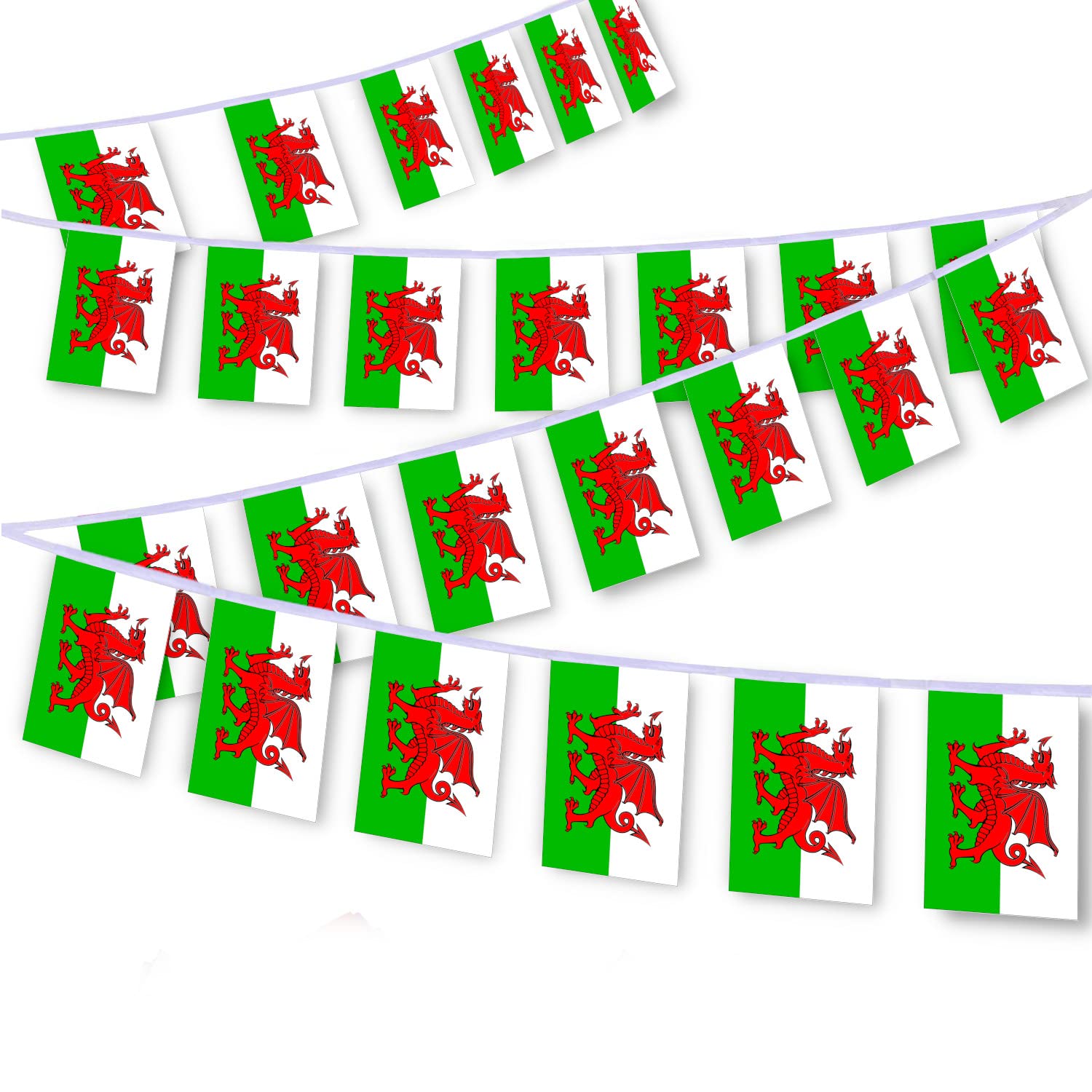 MacLand 30 PCS Welsh Flag String,32 FT Welsh Bunting,Decoration Banner for Outdoor Indoor Patio Yard Decor — image 1