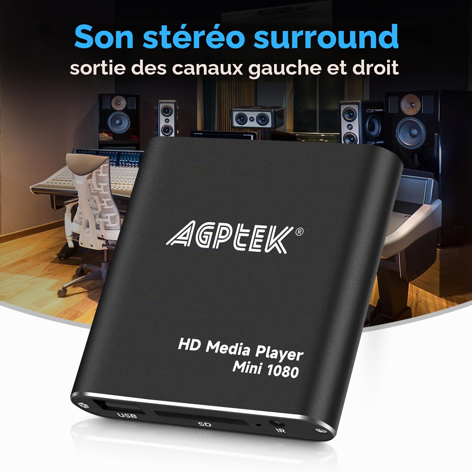 Lecteur Multimédia, HDMI Lecteur Multimédia pour TV Mini HD Media Player 1080P pour -MKV/RM- HDD Clés USB et Cartes SD avec Télécommande (Noir)
