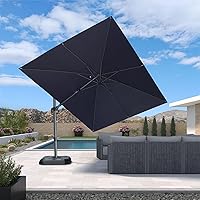 Vista 56 de PURPLE LEAF Sombrilla de Patio de 8 Pies para Exteriores Sombrilla Cantilever Cuadrada de Aluminio Sombrilla Offset con Rotación de 360 Grados