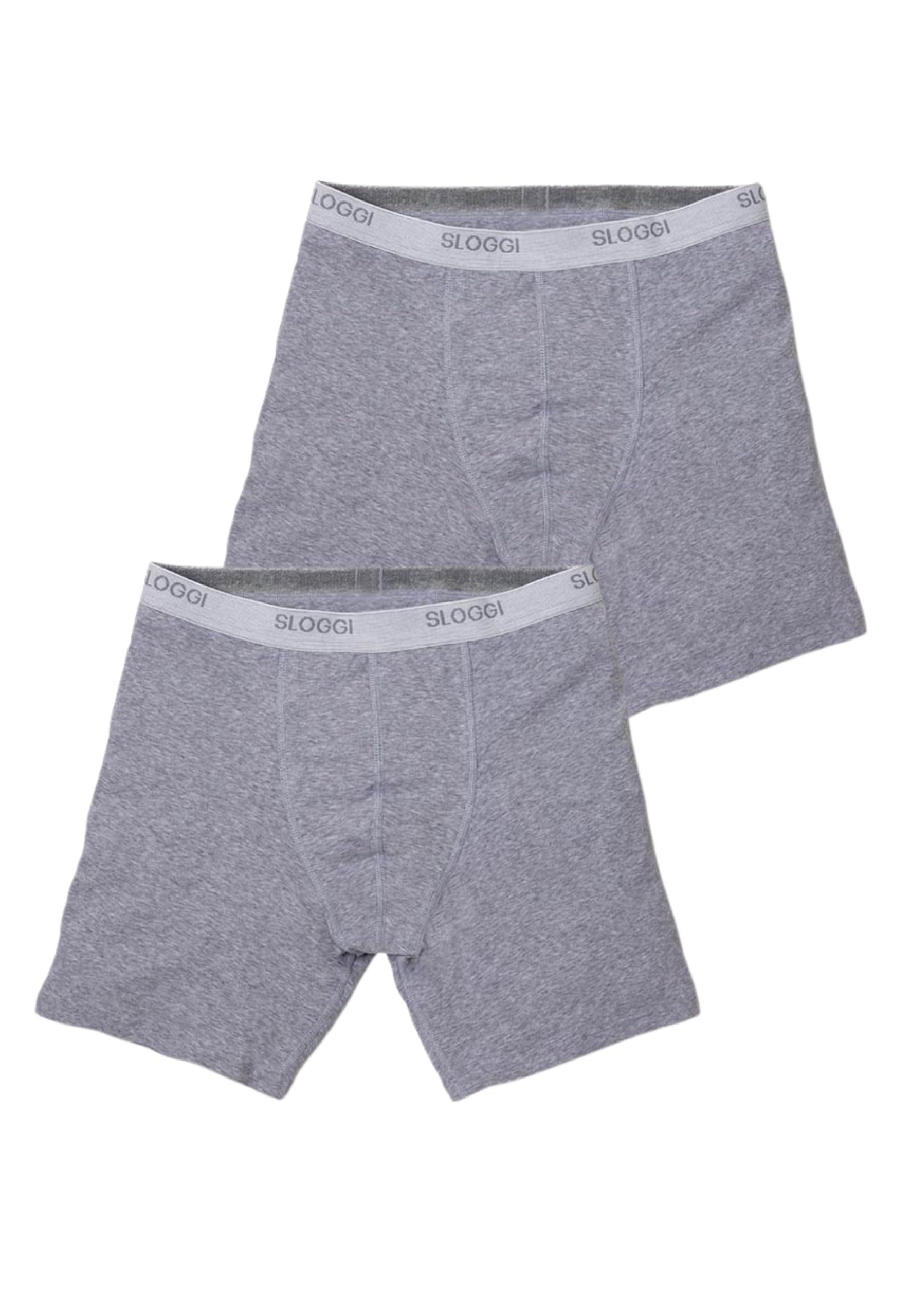 Sloggi 4 Pezzi Boxer Gambaletto Uomo Men Basic Long, Bianco XL