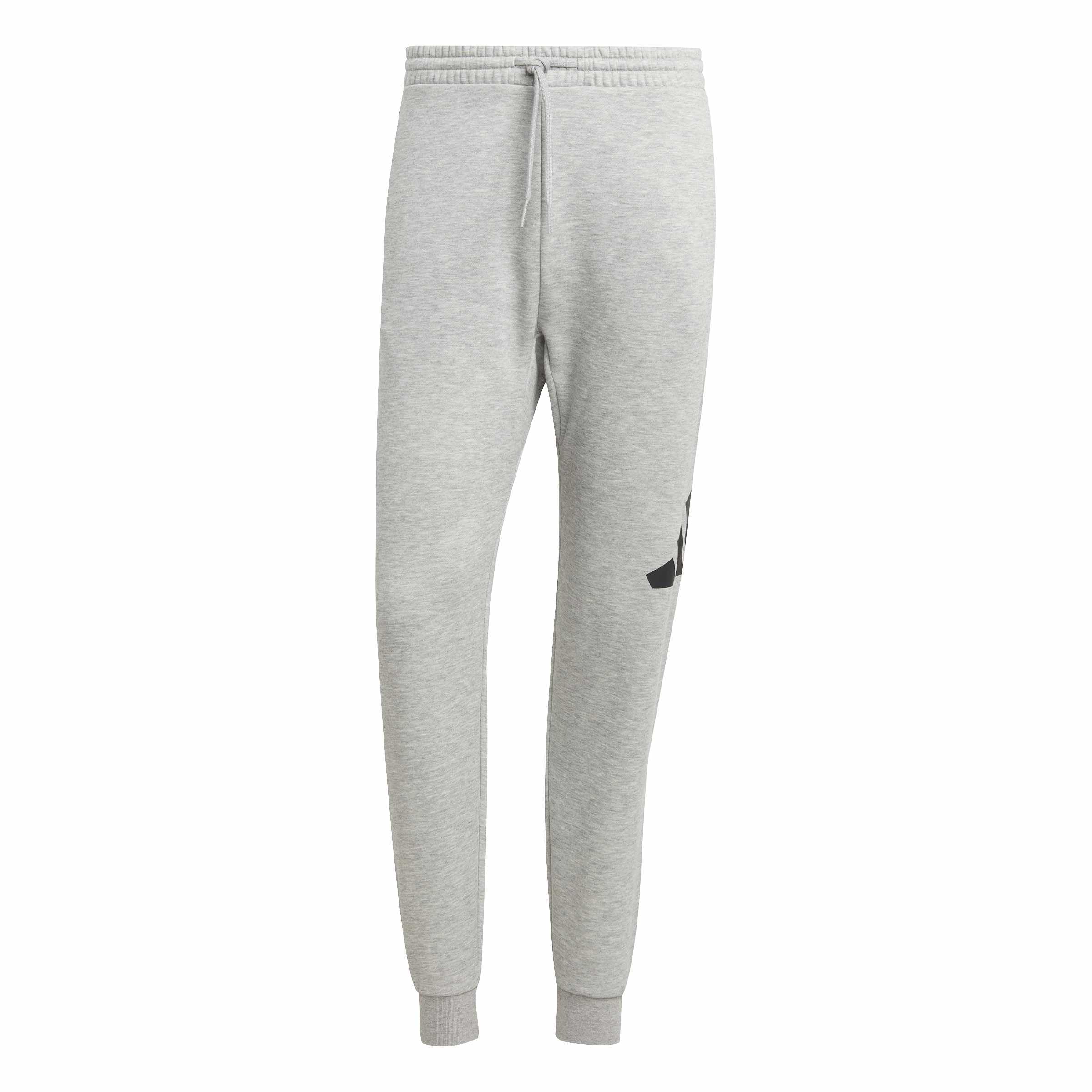 adidas Men's Essentials Big Logo Fleece Pant Cuffed, Medium Grey Heather/Black, S