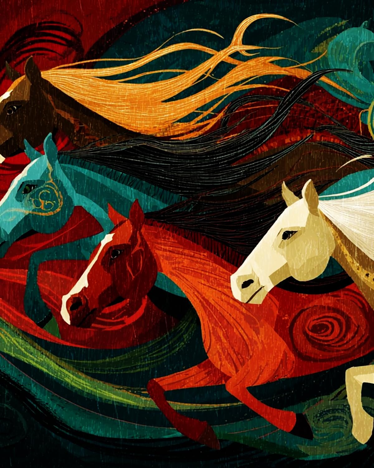 LIUBAISHI Paint by Numbers for Adults – Large 16x20 Canvas | Wall Art Decor for Bedroom, Stress Relief Painting Kit, Hobby Set with Brushes and Paints-Galloping Horse and Flowing Wind