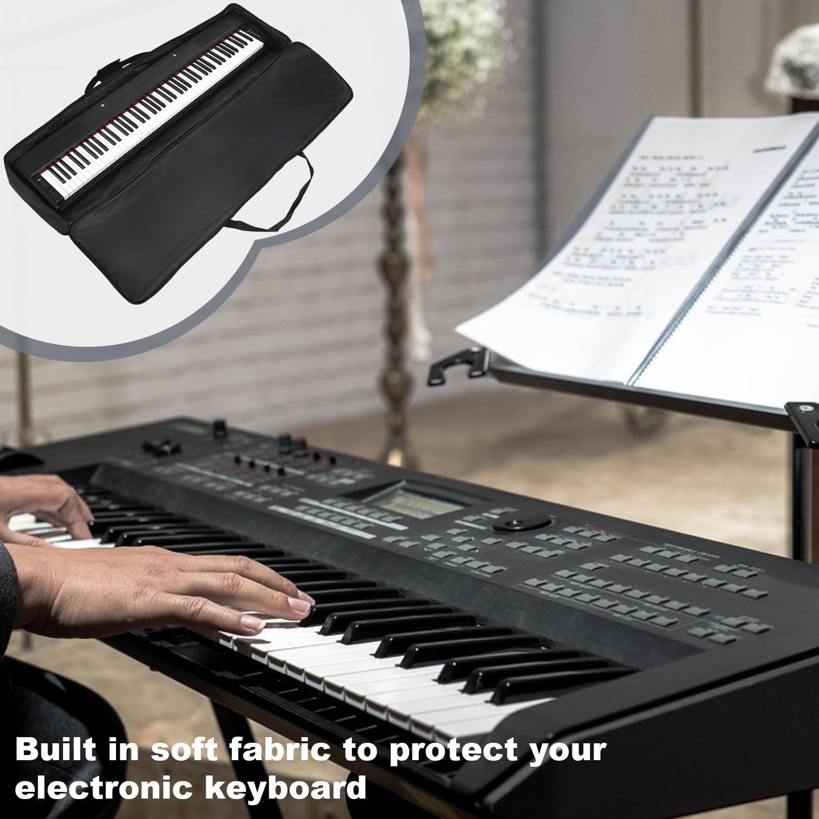 Tragbare Keyboard-Tasche – Tasche für E-Piano, 88 Tasten, mit Griff, Anti-Drop, verdickte Tasche für Klavierinstrumente, 136 x 33 x 17 cm, Refer to , Unisex
