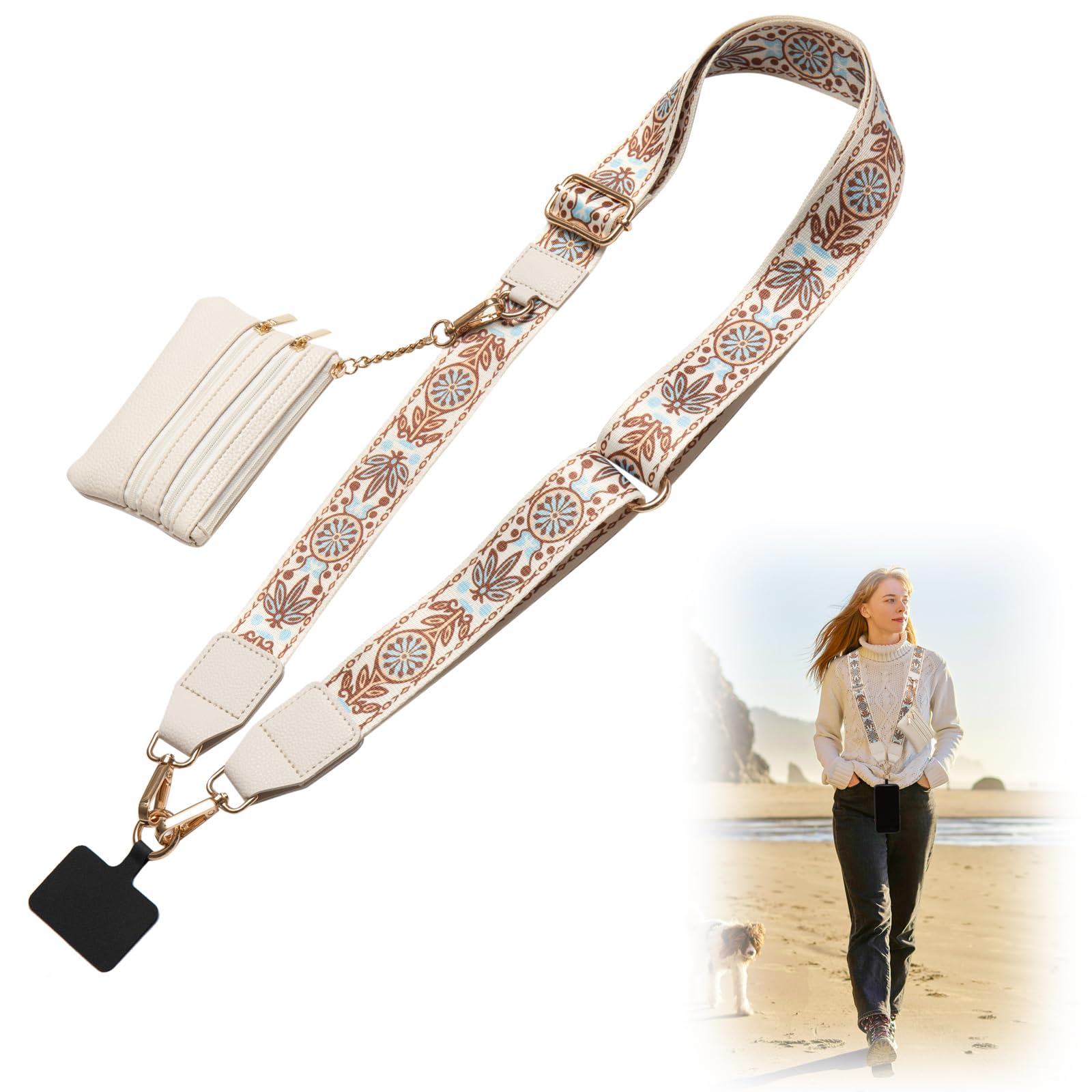 Photo 1 of **just wallet, not crossbody strap** Cell Phone Lanyard Crossbody with Wallet, Versatile Clip and Go Phone Strap
