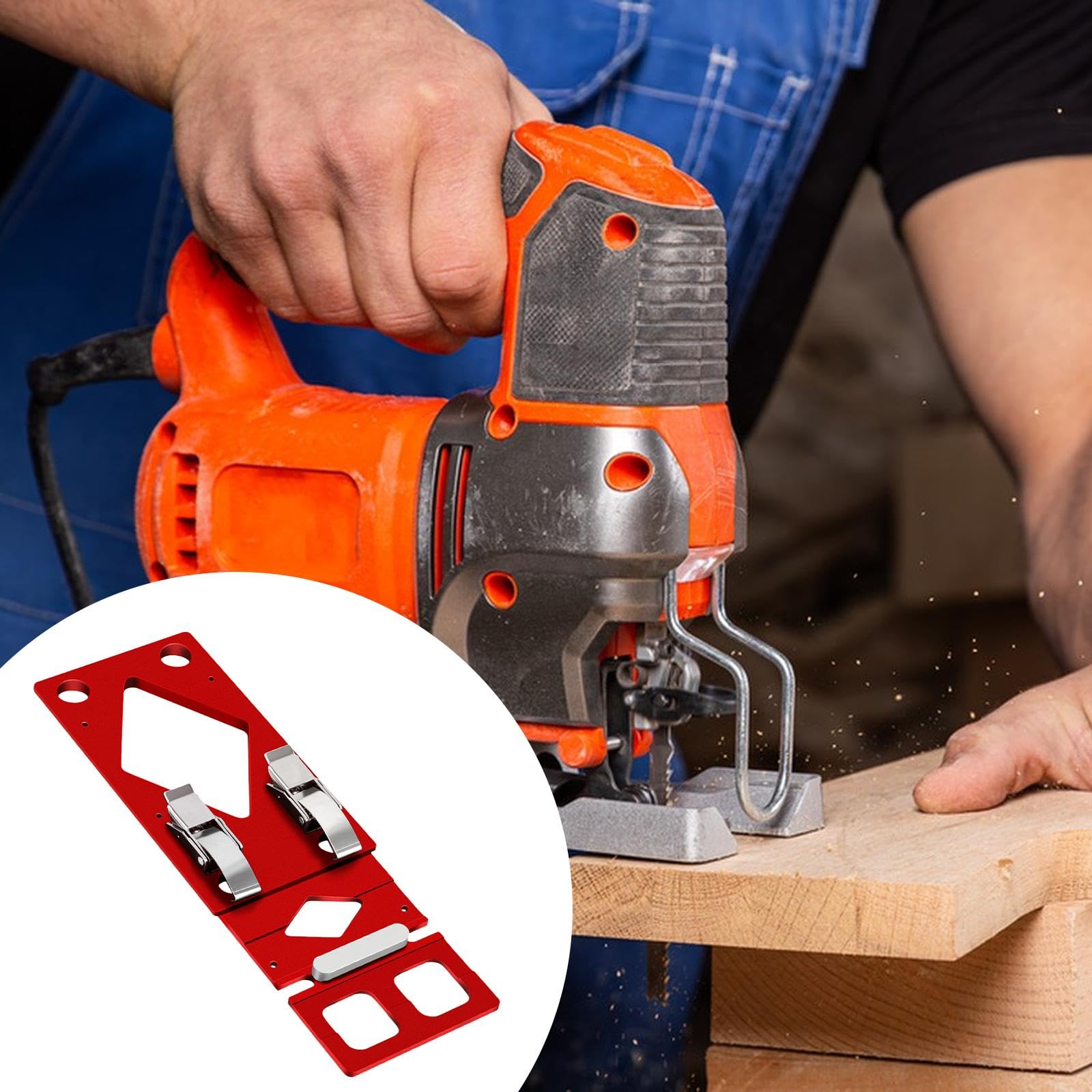 Guida angolare per sega a binario con base antiscivolo per la costruzione e la ristrutturazione di mobili, ad angolo retto di 90°, per la lavorazione del legno e il taglio di precisione, rosso