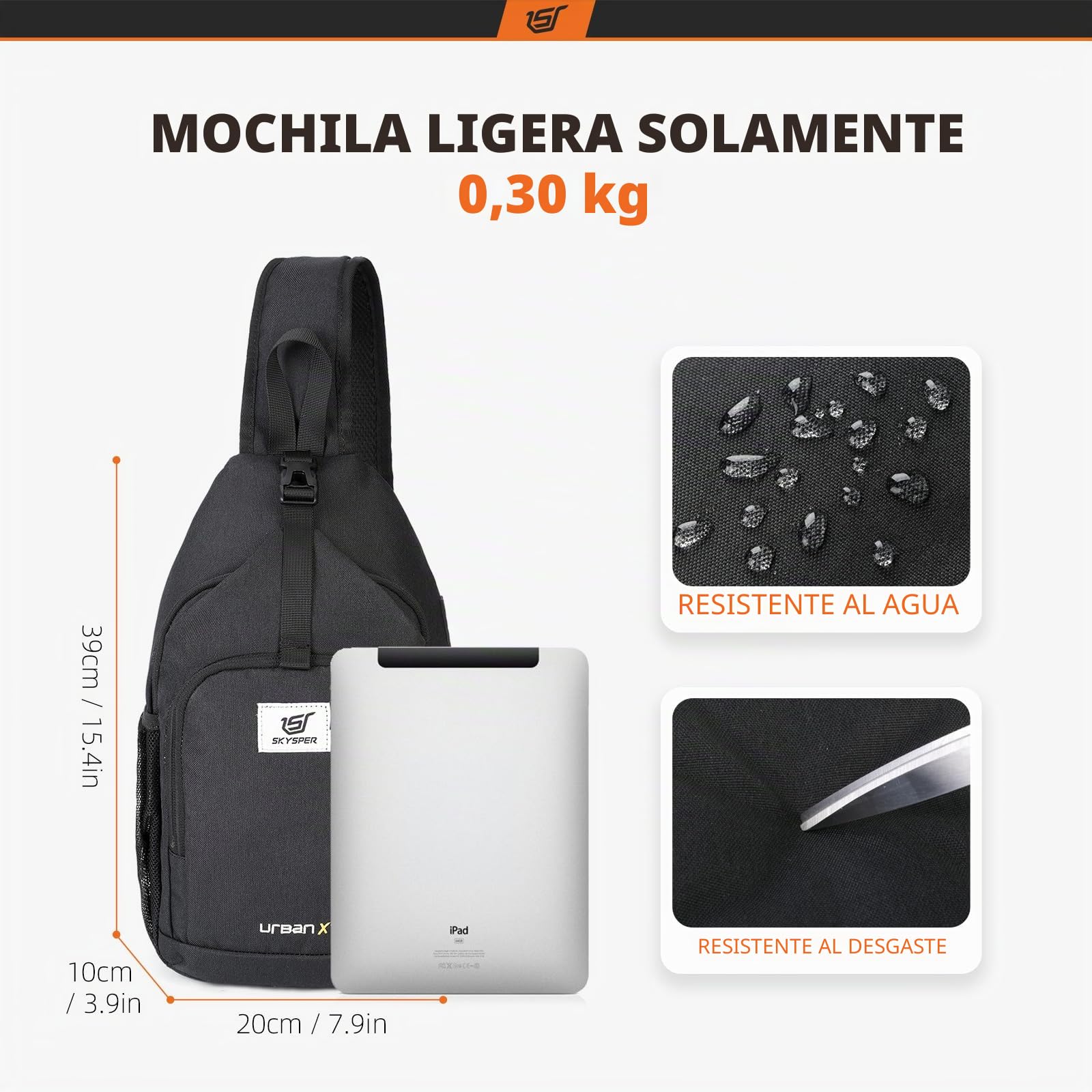 SKYSPER Bolsos Cruzados Antirrobo con Protección RFID Bolsa de Pecho Bandoleras Pequeñas para Viajes Deportes Casual