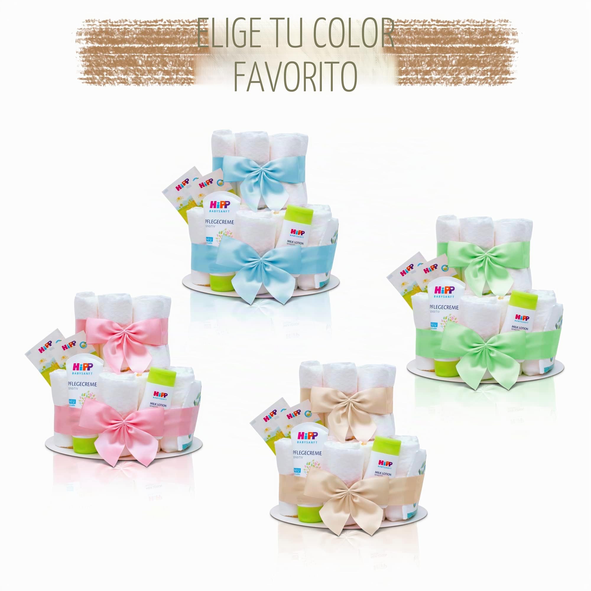 MilaBoo® Tarta de pañales de 2 niveles para niño con productos premium de HIPP I Regalo personal para bebés para bautizos y baby showers (azul)