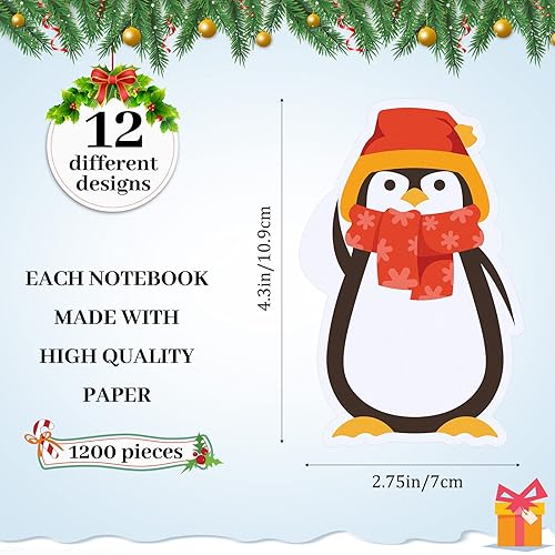 Miniatura 10 de Bloc de notas de Navidad para el trabajo, bloc de notas de Navidad, muñeco de nieve, Papá Noel, notas adhesivas, para vacaciones de invierno,