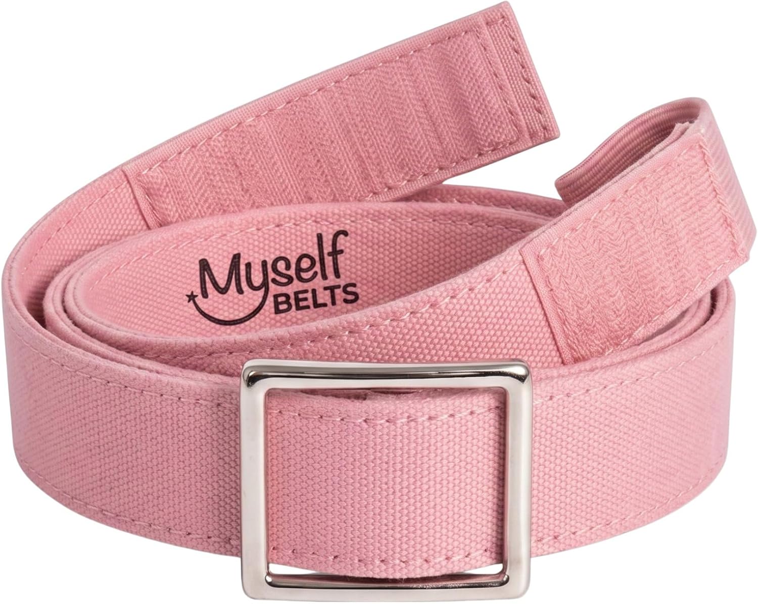 Myself Belts Kids One Hand Belt Ages 2–12 | Girls Canvas Style Options | Adjustable Hook & Loop Closure and Decorative Buckle