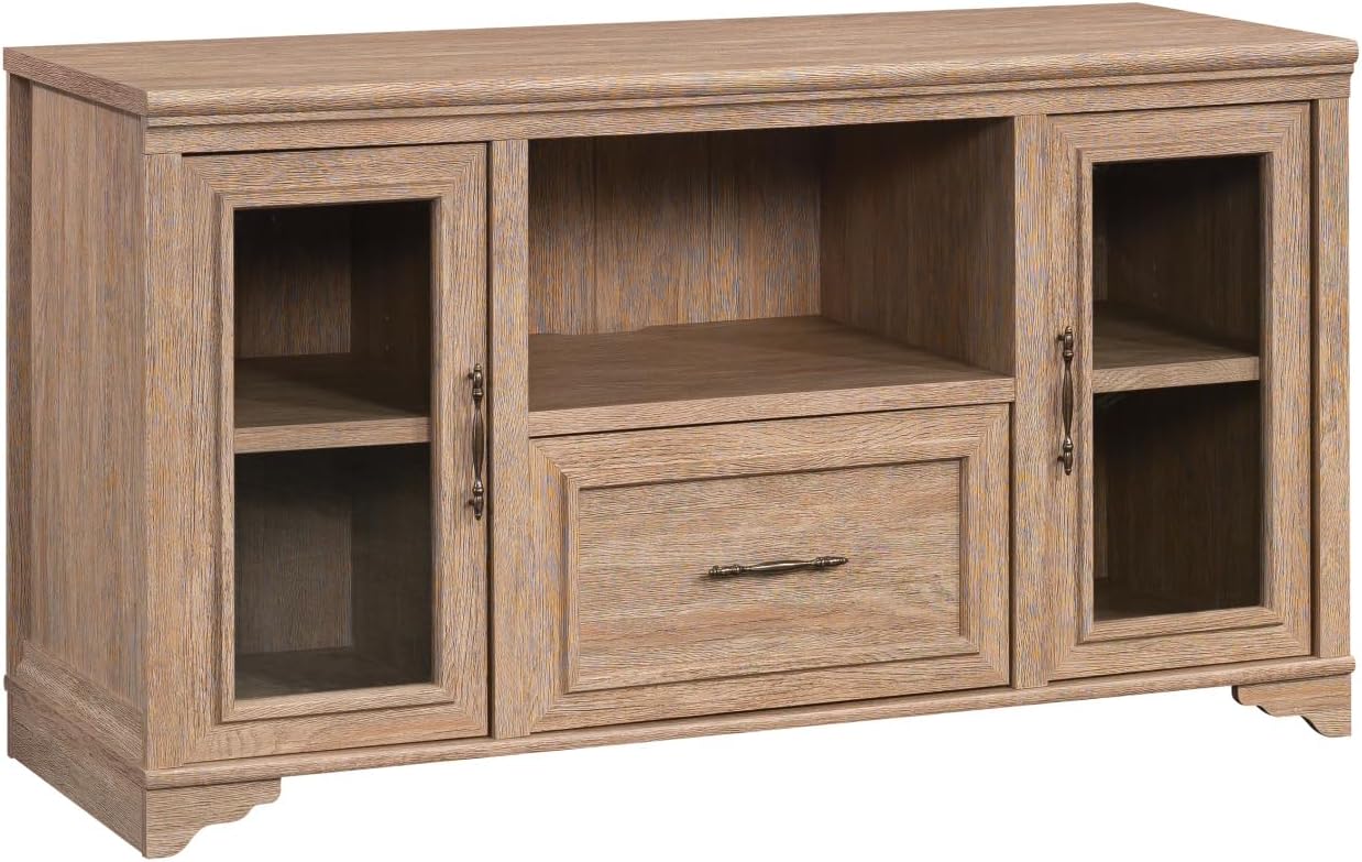 Brown Finish Credenza with File Drawers for Home Office Storage