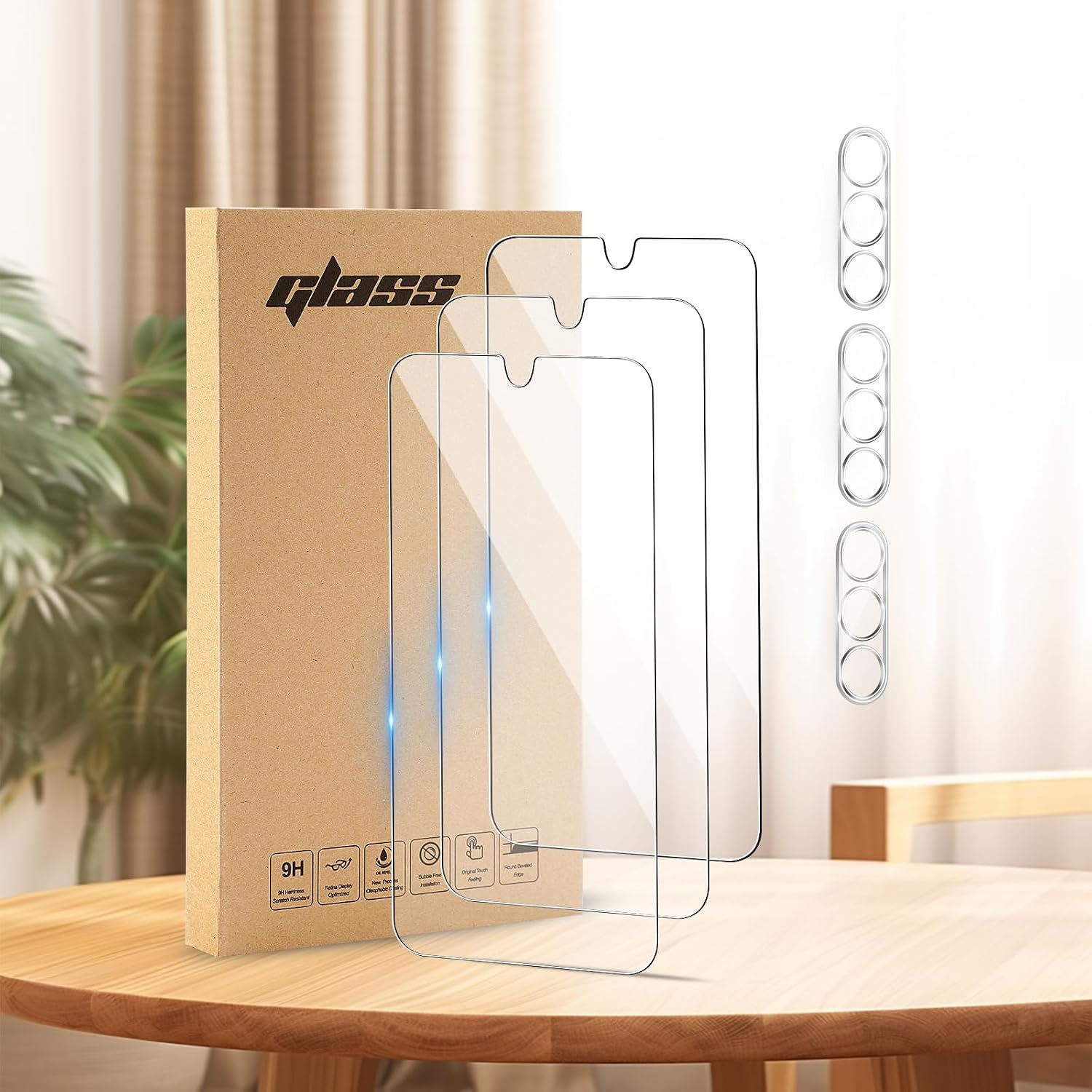 3 Screen Protectors+3 Camera Protectors Designed for Samsung Galaxy S23,Scratch-Proof, Bubble-Free, Ultra Resistant (0.26 mm HD Ultra Transparent) 9H Hardness Glass