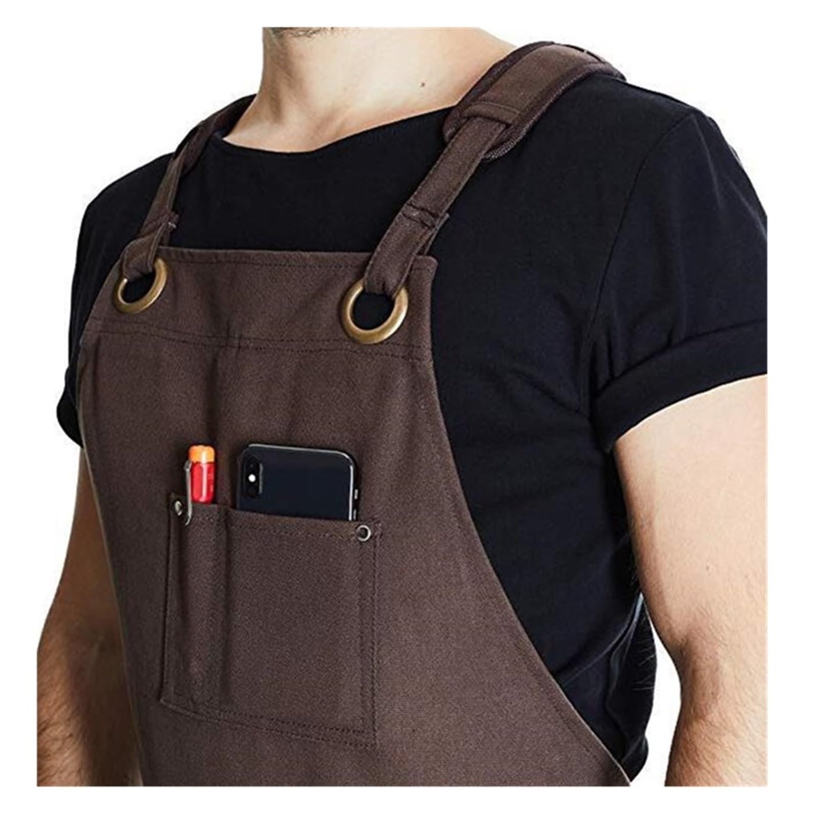 Delantal de herramientas de lona encerada resistente al agua, delantal de trabajo a la moda, Catering, pintor, jardinero, peluquero, uniforme