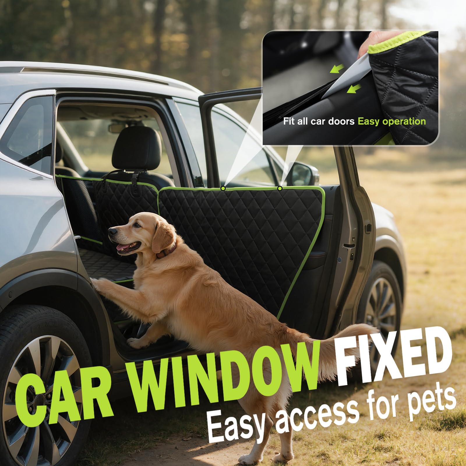 Pecute Coprisedile Auto per Cani con Fondo Duro, Protezione Delle Porte Rimovibili, Metodo di Archiviazione Conveniente, Impermeabile Antigraffio, Texture Divano, Universale, Fino a 150 kg