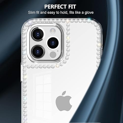 Miniatura 3 de Bonitec Funda para iPhone 13 Pro Max Bling - Funda de TPU suave con diamantes de imitación de lujo para mujer