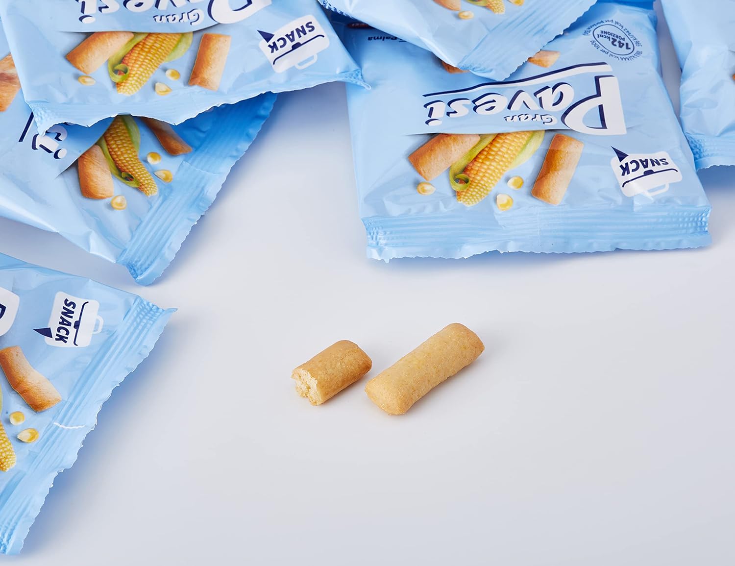 Gran Pavesi Snack Tocchetti, Snack al Mais Cotti al Forno, Senza Olio di Palma - 8 Pacchetti (256 g) - Immagine 3