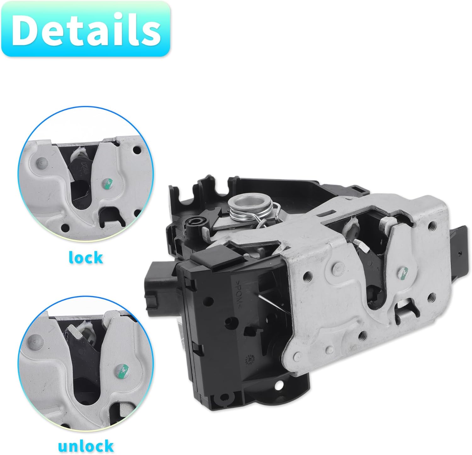 X AUTOHAUX Replacement Rear Right Passenger Side Power Door Lock Actuator Motor for Ford Focus 2002-2007 Door Latch Actuator Assembly Black